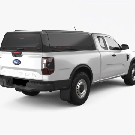 RhinoMan Xpedition Matt Black Алуминиев хардтоп за Ford Ranger Extra Cab (2023+) – Повдигащи се странични капаци и повдигащ се заден прозорец