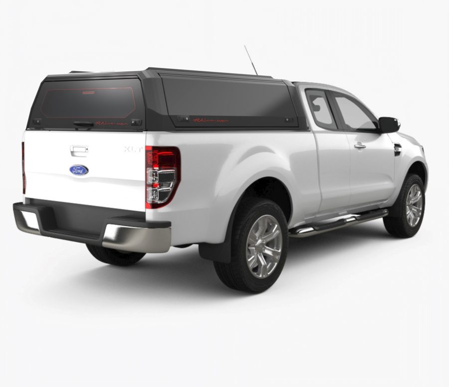 RhinoMan Xpedition Алуминиев хардтоп за Ford Ranger Extra Cab (2012–2022) – Повдигащи се странични капаци и повдигащ се заден прозорец