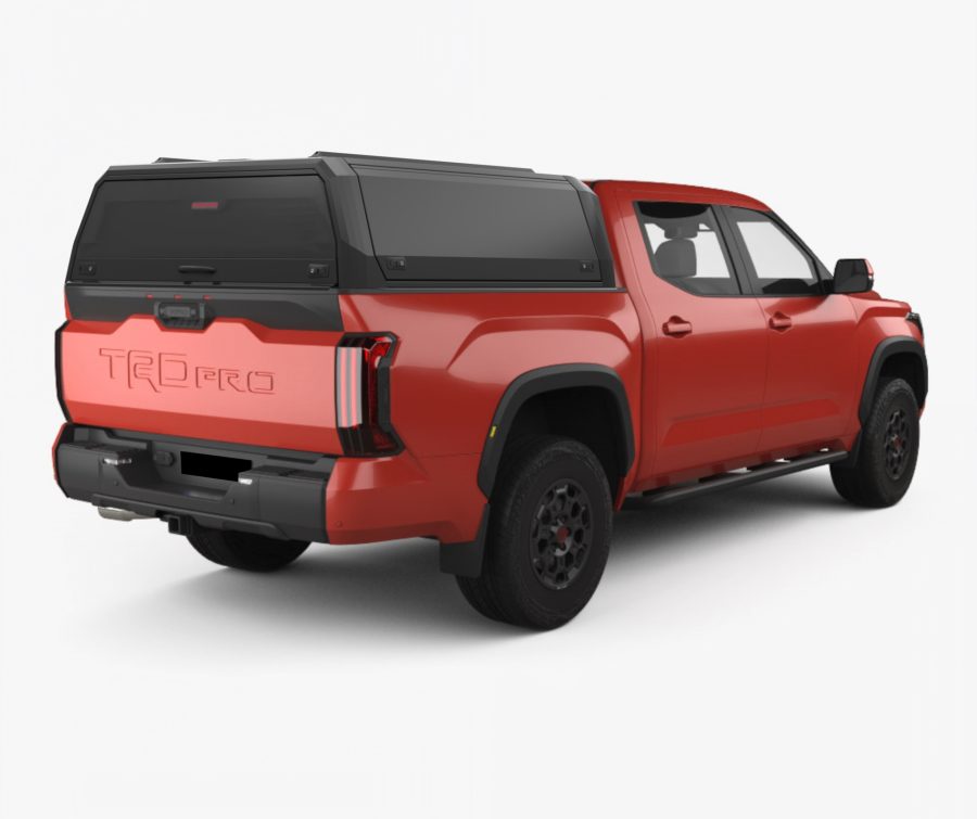 RhinoMan Xpedition Matt Black Алуминиев хардтоп за Toyota Tundra 5.5 ft (2007–2021) – Повдигащи се странични капаци и повдигащ се заден прозорец
