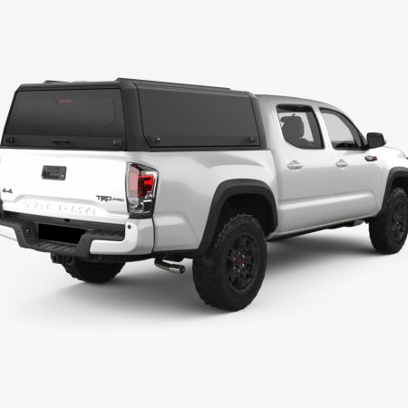 RhinoMan Xpedition Matt Black Алуминиев хардтоп за Toyota Tacoma 5 ft (2016–2023) – Повдигащи се странични капаци и повдигащ се заден прозорец