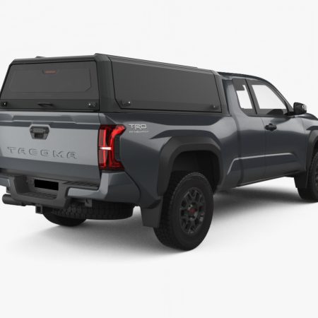 RhinoMan Xpedition Matt Black Алуминиев хардтоп за Toyota Tacoma 6 ft (2016–2023) – Повдигащи се странични капаци и повдигащ се заден прозорец