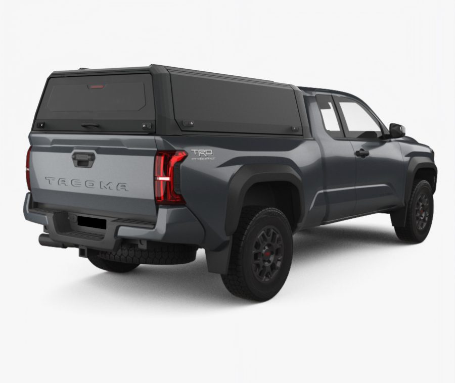 RhinoMan Xpedition Matt Black Алуминиев хардтоп за Toyota Tacoma 6 ft (2016–2023) – Повдигащи се странични капаци и повдигащ се заден прозорец