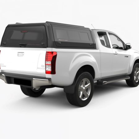 RhinoMan Xtreme Matt Black Алуминиев хардтоп за Isuzu D-Max Extra Cab (2025+) – Повдигащи се странични прозорци и повдигащ се заден прозорец