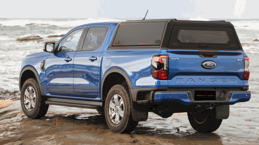 RhinoMan LX Matt Black Алуминиев хардтоп за Ford Ranger & Ranger Raptor Double Cab (2023+) – Плътни странични врати