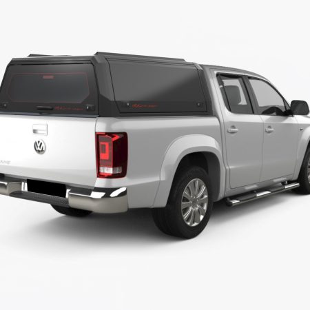 RhinoMan Xpedition Matt Black Алуминиев хардтоп за Volkswagen Amarok Double Cab (2010–2022) – Повдигащи се странични капаци и повдигащ се заден прозорец