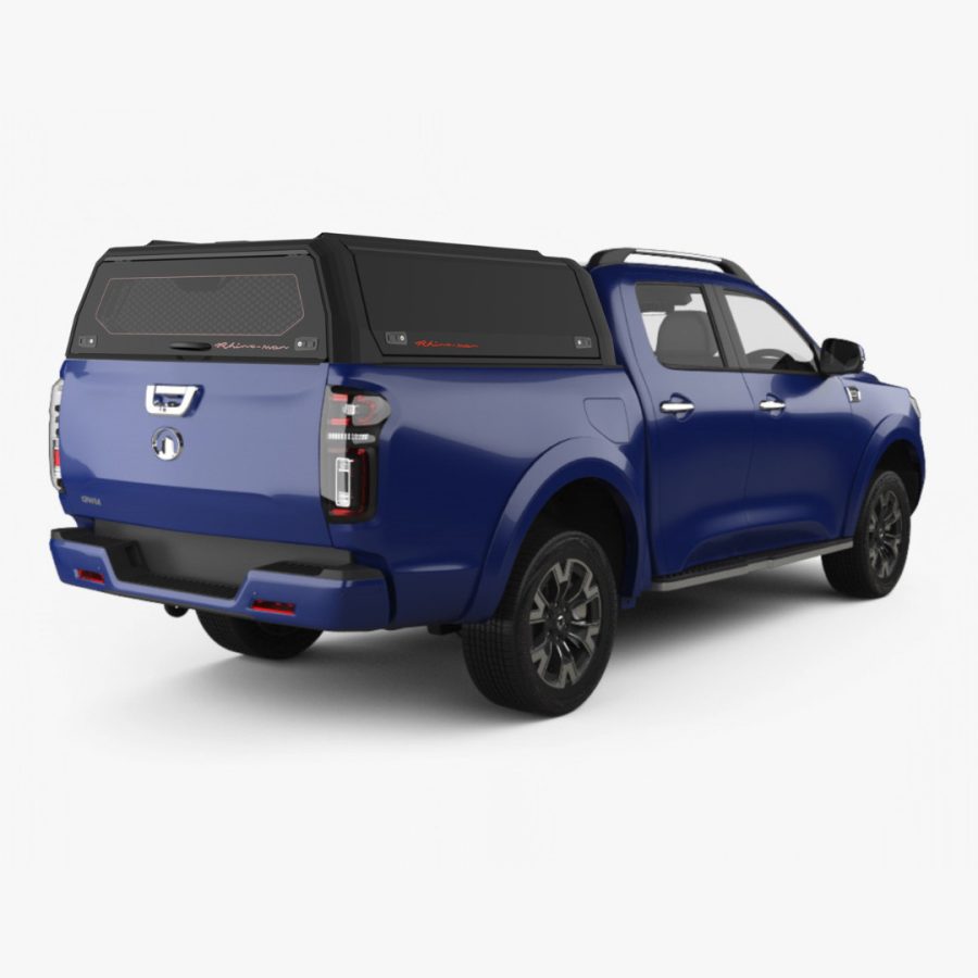 RhinoMan Xpedition Алуминиев хардтоп за GWM P-Series Double Cab (2019+) – Повдигащи се странични капаци и повдигащ се заден прозорец
