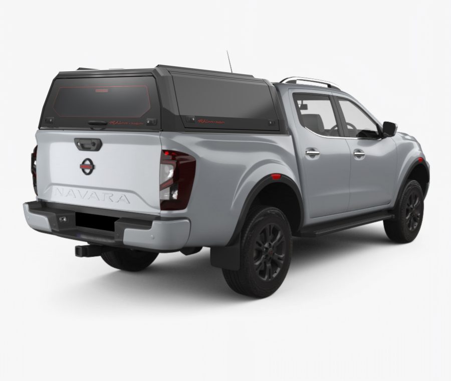 RhinoMan Xpedition Алуминиев хардтоп за Nissan Navara (H60) Double Cab (2021+) – Повдигащи се странични капаци и повдигащ се заден прозорец