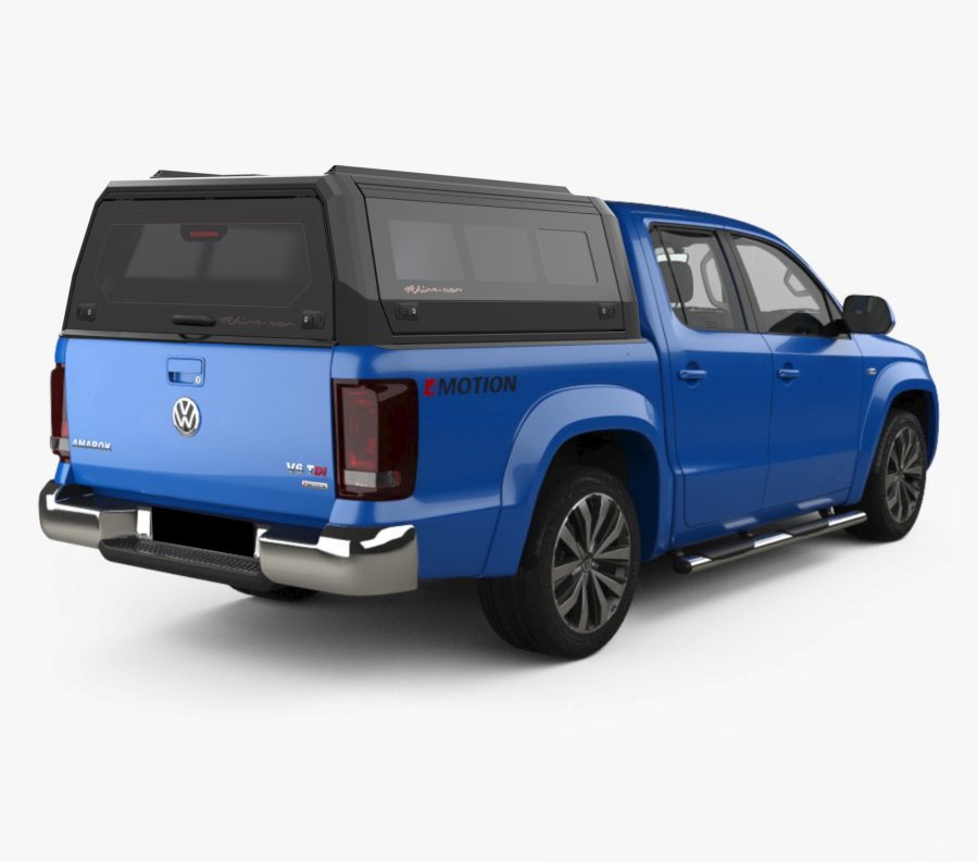 RhinoMan Xtreme Matt Black Алуминиев хардтоп за Volkswagen Amarok Double Cab (2010–2022) – Повдигащи се странични прозорци и повдигащ се заден прозор