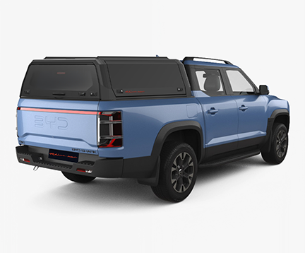 Алуминиев хардтоп RhinoMan Xpedition за BYD Shark 6 Double Cab – Matt Black – Повдигащи се странични панели и повдигащо се задно стъкло