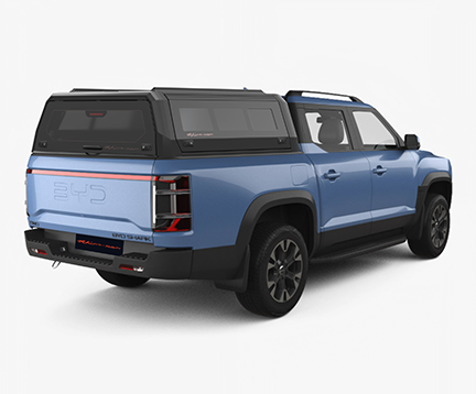 Алуминиев хардтоп RhinoMan Xtreme за BYD Shark 6 Double Cab – Matt Black – Повдигащи се странични прозорци и повдигащо се задно стъкло