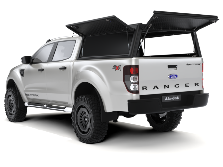 Alu-Cab Guard Aluminum Canopy for Ford Ranger (2012–2022) Black / Tread Plate
