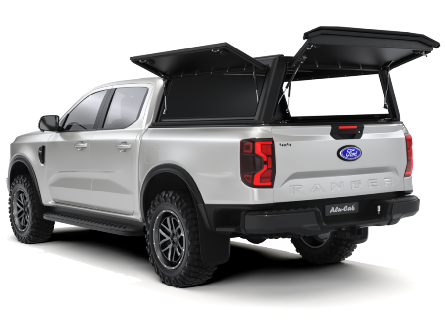 Alu-Cab Guard Aluminum Canopy for Ford Ranger Double Cab (2023+) – Black / Smooth Plate