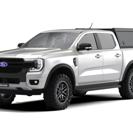 Alu-Cab Guard Aluminum Canopy for Ford Ranger Double Cab (2023+) – Black / Tread Plate