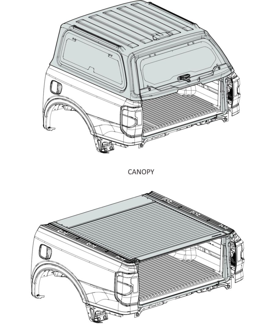 Уплътнение за заден борд Aeroklas Dust Seal за Ford Ranger / Volkswagen Amarok Double Cab (2023+)