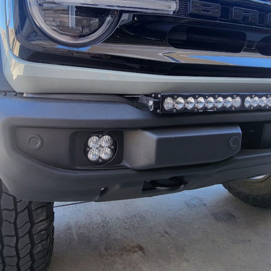 Baja Designs Squadron SAE Fog Pocket комплект LED светлини за Ford Ranger 2019–2023; Ford Bronco 2021–2025