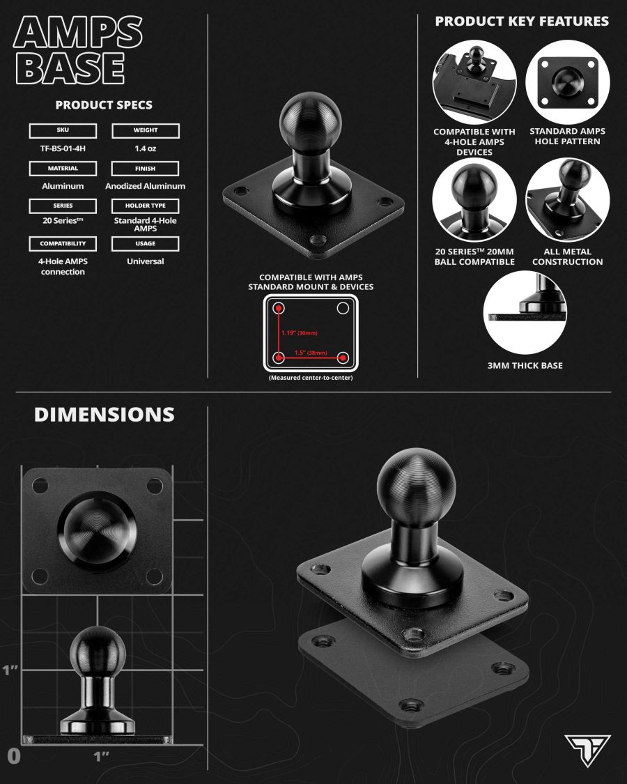 AM11-AMPS – основа за пробиване с AMPS Tackform – рамо 3.5" – AMPS