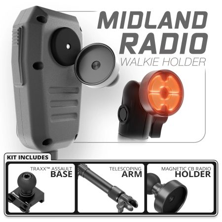 CB микрофон Midland MXT Tackform – основа Assault Track (Picatinny) – телескопично рамо 7.5"–9.25"