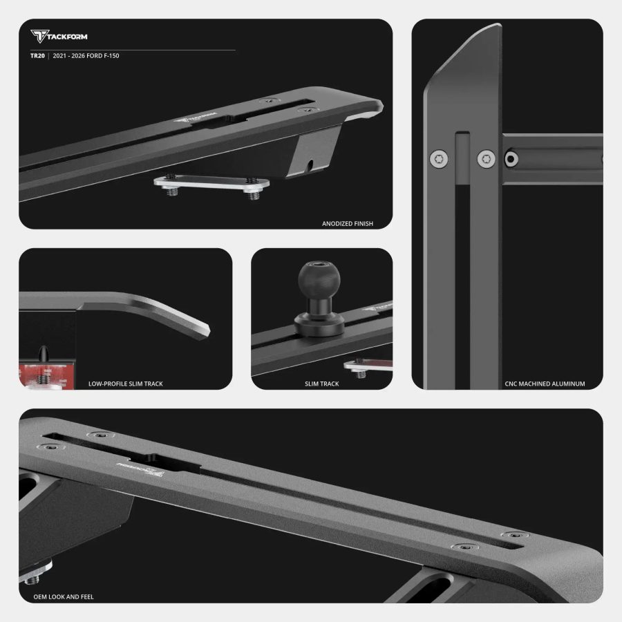 Стойка за табло Tackform Slim Track с държач по избор – Ford F-150 (2021+)
